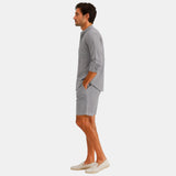Herren Stehkragenhemd und Shorts Set