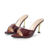 Isabelle | Luxus Schwarze Croc-Embossed Mule Heels – Elegant & Stilvoll