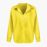 Florentine | Elegante Langarm-Bluse aus seidigem Satin