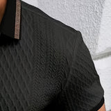 Herren Struktur Poloshirt mit Kontrastkragen