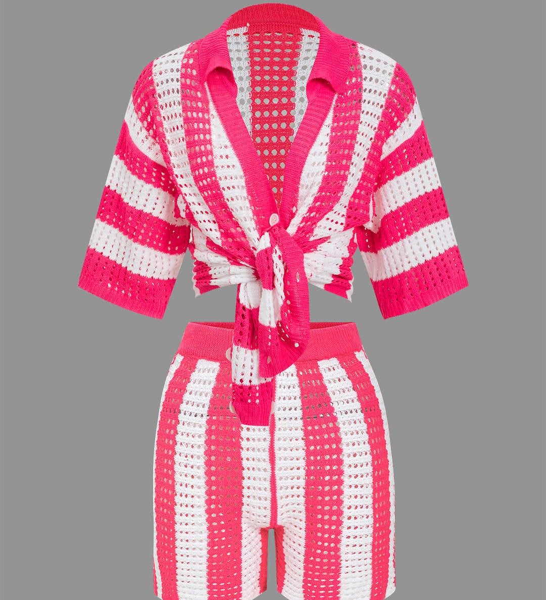 Noemi | Stylisches Häkel-Zweiteiler-Set mit Streifenmuster