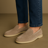 Eleganter Beige Herren Loafer aus Echtem Wildleder