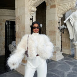 Mia | Eleganter weißer Kunstpelzmantel für Damen