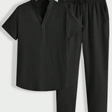 Modernes Herren Lounge-Set | Polo mit Stehkragen & Hose