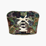 Jara | Extravagantes Zweiteiler-Set mit Bustier & bestickter Cargo-Hose