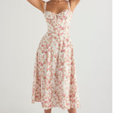 Anna | Fuchsia Taillenformendes Midikleid