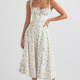 Hannah | Pastellgrün Taillenformendes Midikleid