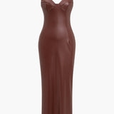 Sophia | Verführerisches Leder-Maxikleid – Sexy & Elegant