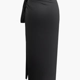 Selene | One-Shoulder Bandeau-Top & Drapierter Maxirock – Perfekt für stilvolle Auftritte