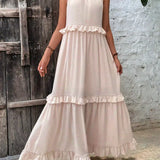 Boho Maxikleid mit Volants & Neckholder-Ausschnitt – Sommerlich & Feminin