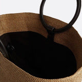 Soléa | Große Strohtasche mit runden Kunstledergriffen – Handgetragene Sommer-Tote Bag