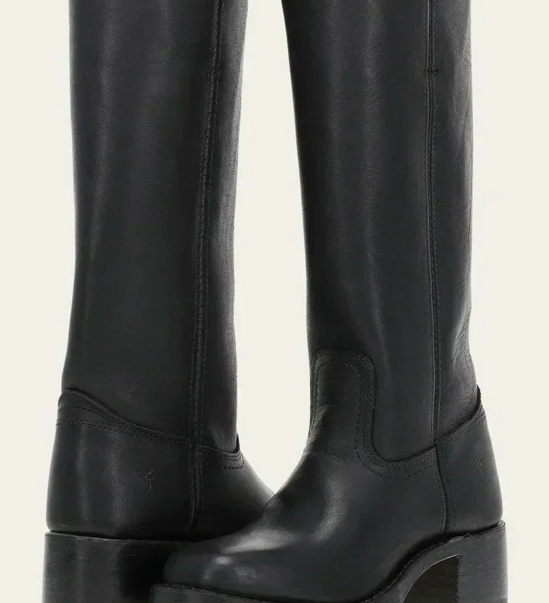 Klassischer Damen-Lederstiefel mit Blockabsatz | Handgefertigt