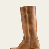 Damen-Lederstiefel im Westernstil mit Blockabsatz