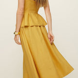 Frieda | Feminines Midikleid mit Peplum-Detail