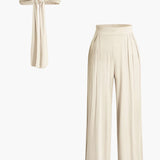 Lara | Elegantes Zweiteiler-Set mit Schleifen-Bandeau & Weitbein-Hose