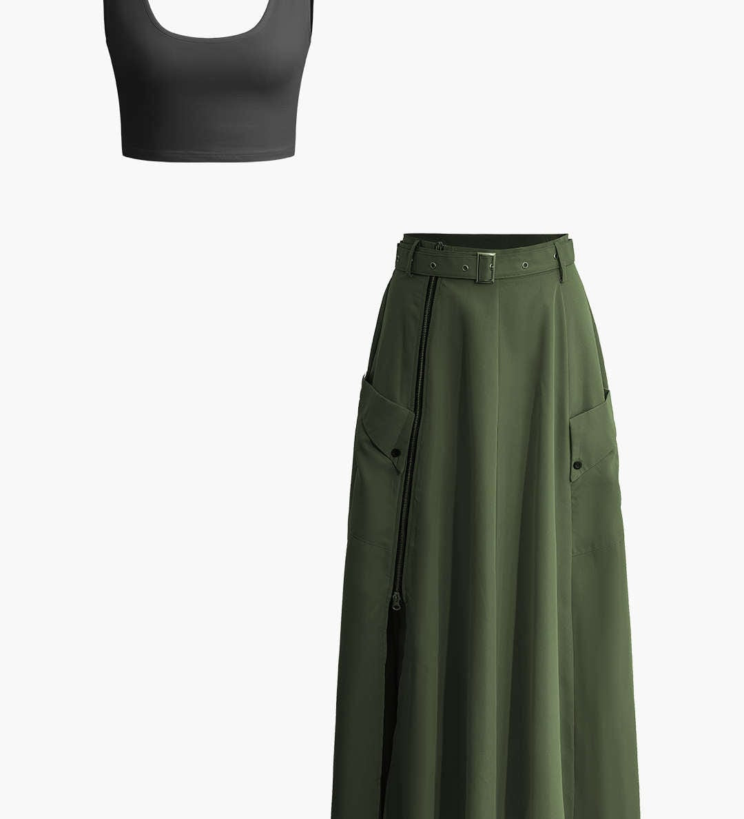 Asteria | Stilvolles Zweiteiler-Set mit Crop-Top & Maxirock