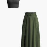 Asteria | Stilvolles Zweiteiler-Set mit Crop-Top & Maxirock