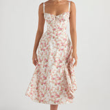 Anna | Fuchsia Taillenformendes Midikleid