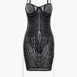 Celeste | Strassverziertes Mesh-Minikleid – Glitzernder Glamour für unvergessliche Nächte