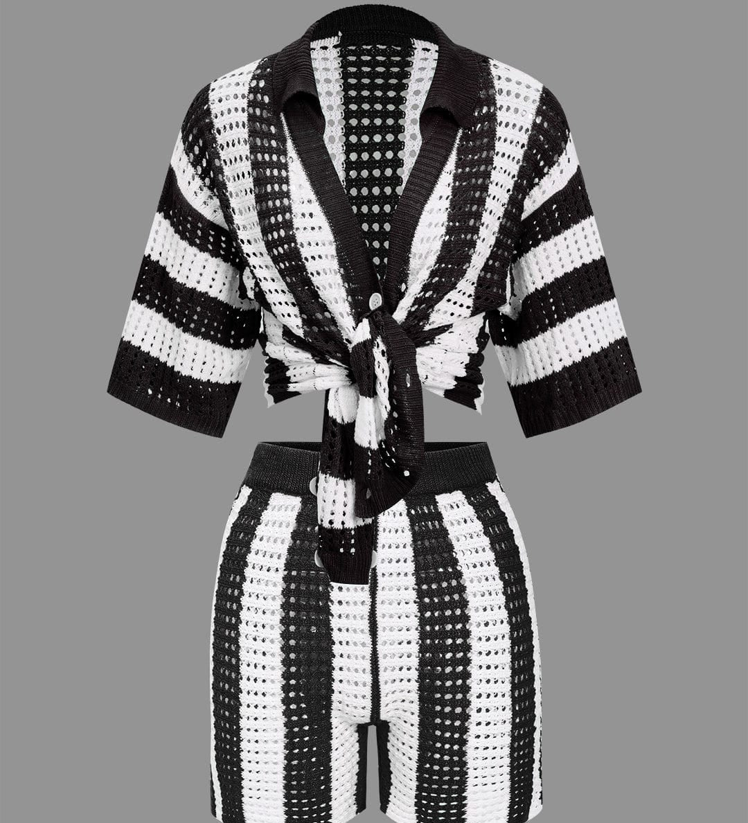 Noemi | Stylisches Häkel-Zweiteiler-Set mit Streifenmuster