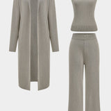 Luanne | Elegantes Dreiteiliges Set aus Geripptem Strick