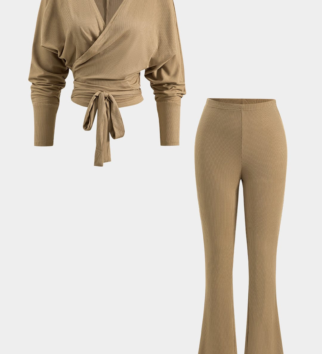 Stella | Feminines Zweiteiler-Set mit Wickeloberteil & Schlaghose