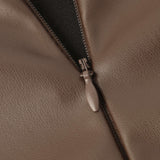 Edwina | Figurbetonter Kunstleder-Midirock mit asymmetrischer Wickeloptik