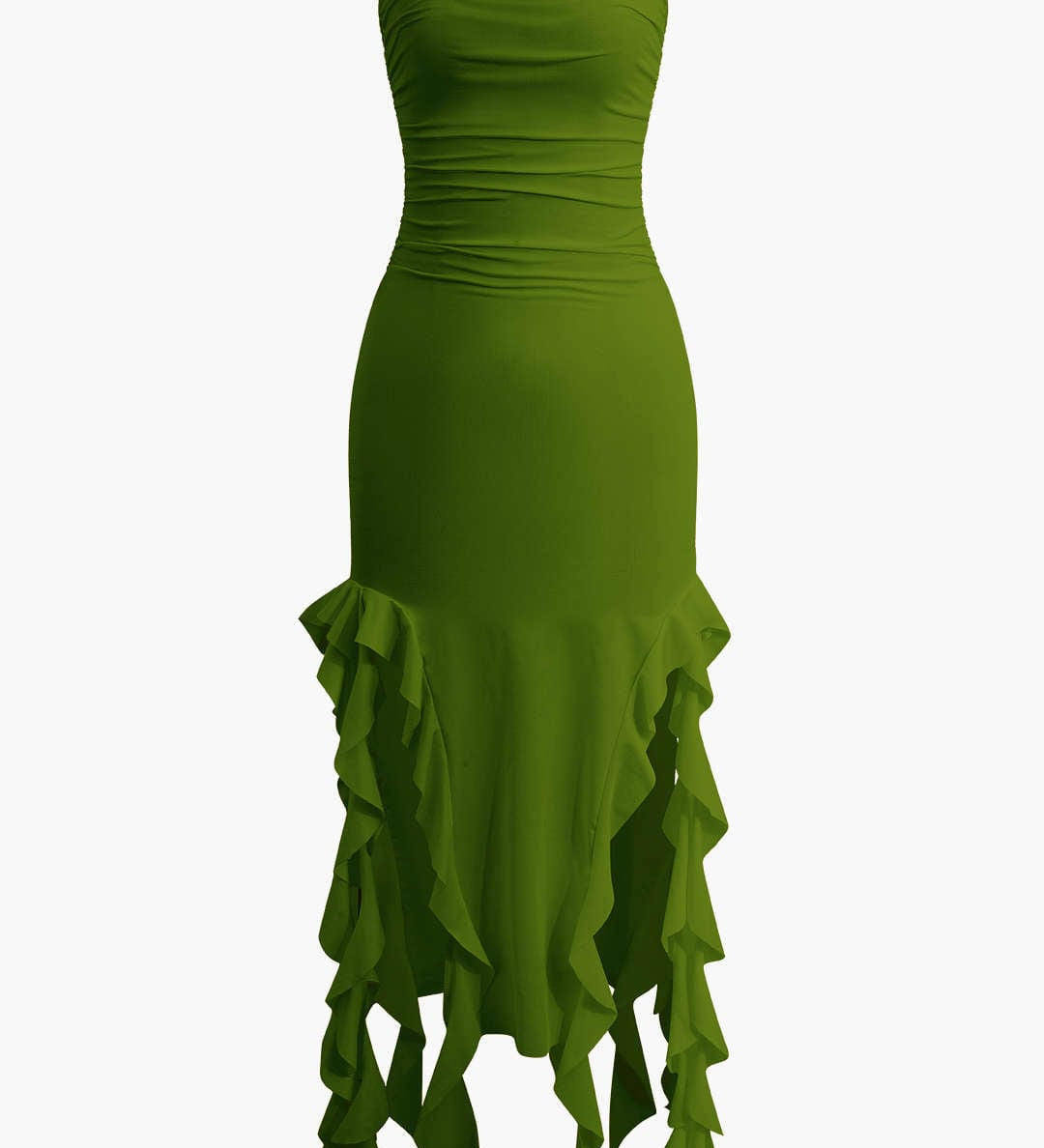 Sofia | Elegantes Bandeau-Maxikleid mit Volant-Details – Zeitlose Raffinesse