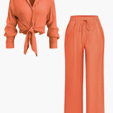 Amber | Luftiges Zweiteiler-Set mit Bluse und weiter Hose