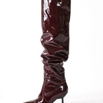 Ava | Lackleder-Stiefel mit gerafftem Schaft - Zendoo.de