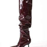 Ava | Lackleder-Stiefel mit gerafftem Schaft - Zendoo.de