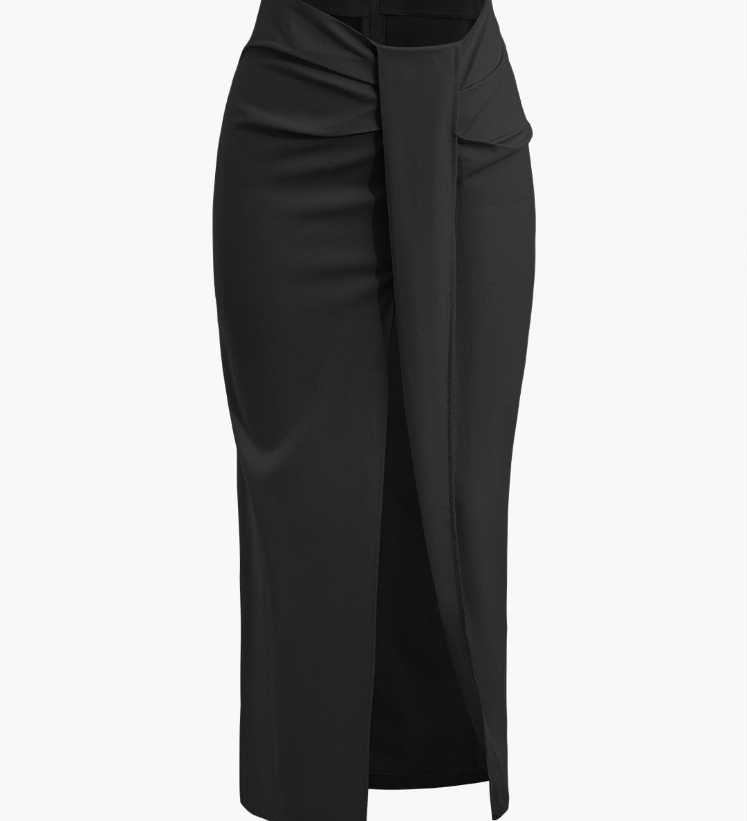 Fridoline | Eleganter Midirock mit Wickeloptik, Drapierung und hohem Schlitz