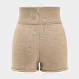 Luana | Stylishes Strick-Zweiteiler-Set mit One-Shoulder-Pullover & High-Waist-Shorts