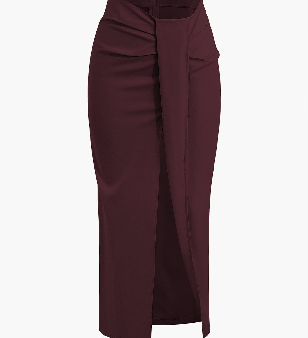 Fridoline | Eleganter Midirock mit Wickeloptik, Drapierung und hohem Schlitz