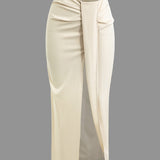 Fridoline | Eleganter Midirock mit Wickeloptik, Drapierung und hohem Schlitz