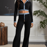 Lara | Modernes Zweiteiler-Set mit Hemd & Wide-Leg-Hose