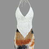 Aviana | Zweiteiliges Plissee-Set mit Farbverlauf & Neckholder-Top