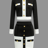 Karina | Elegantes Zweiteiler-Set mit Button-Detail & Minirock