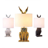 Goldene Kaninchen Tischlampe – Originelle Designer-Leuchte mit Schirm