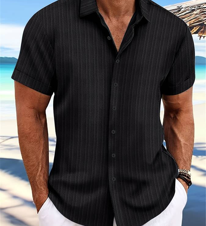 Owen | Relaxed Fit Gestreiftes kurzärmeliges Sommerhemd