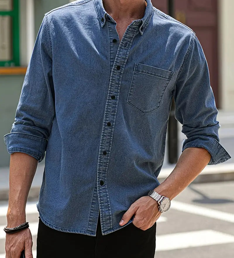 Daniel | Lässiges Langärmelig Denim-Hemd im klassischen Look