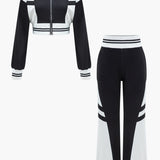 Christa | Sportliches Zweiteiler-Set mit Cropped-Jacke & weiter Hose