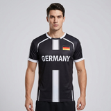 Fußballtrikot Deutschland - Retro Fan-Shirt Adler Print - Rundhals Kurzarm Jersey