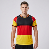 Fußballtrikot Deutschland - Retro Fan-Shirt Adler Print - Rundhals Kurzarm Jersey