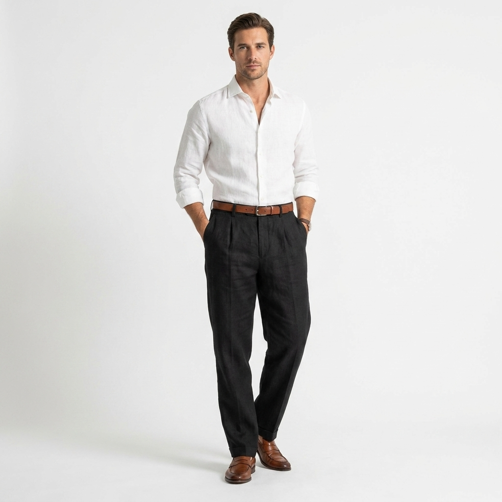 Herren Anzughose mit Geradem Schnitt