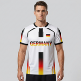 Fußballtrikot Deutschland - Retro Fan-Shirt Adler Print - Rundhals Kurzarm Jersey