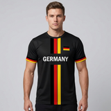 Fußballtrikot Deutschland - Retro Fan-Shirt Adler Print - Rundhals Kurzarm Jersey