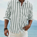 Hudson | Leinen-Baumwollmischung Langarmhemd mit Streifen