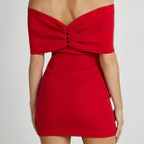 Elly | Schulterfreies Minikleid mit Schleifendetail