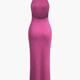 Luisa | Glitzerndes rückenfreies Neckholder-Abendkleid - glamouröse Verführung